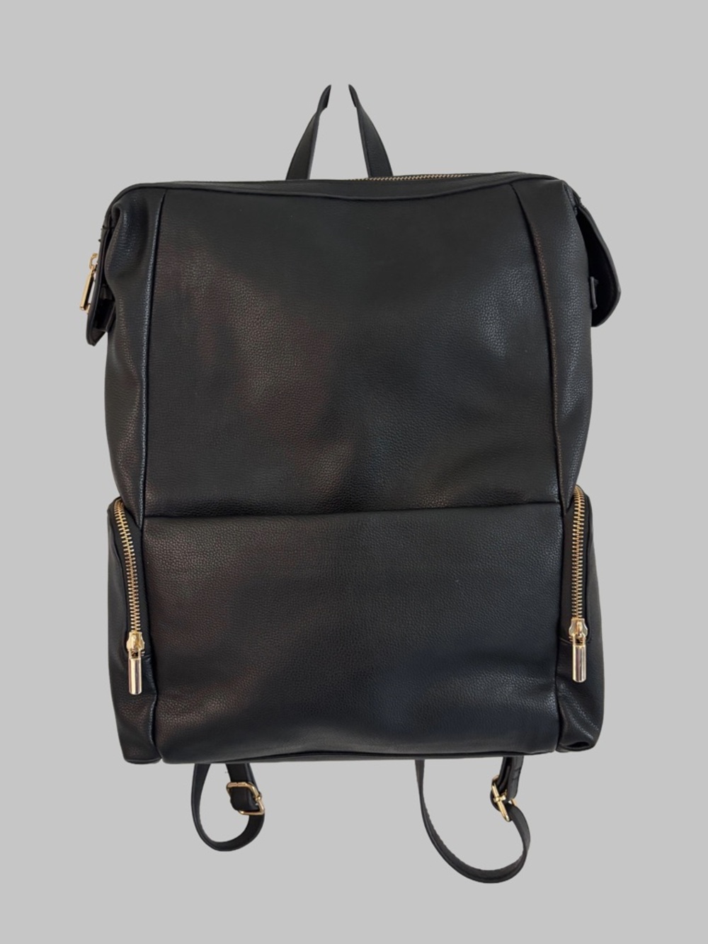 a new day Black Backpack with Gold Hardware Accents